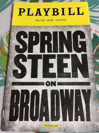 Springsteen On Broadway Playbill Opening Night Bruce Springsteen 2017