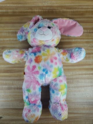 Build A Bear Bunny Rabbit Plush Flowers Pastel Spring Easter White Multicolor