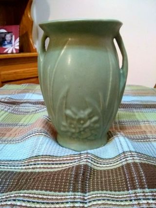 Nelson Mccoy Pottery Company Vase In Green.  8 1/2 ".  No Mark, .