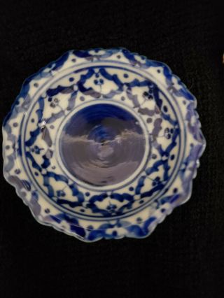 Porcelain Tazza Oriental Blue & White Footed Pedestal Altar Dish 2