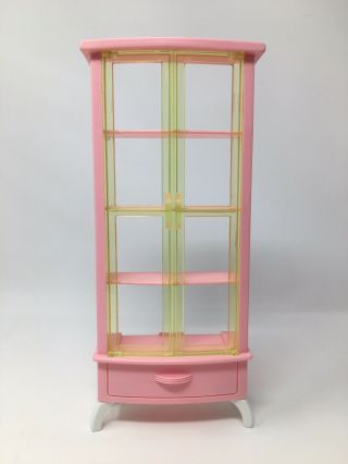 Barbie Pink Dining Room China Cabinet / Hutch / Buffet,  1998 By Mattel 10”h