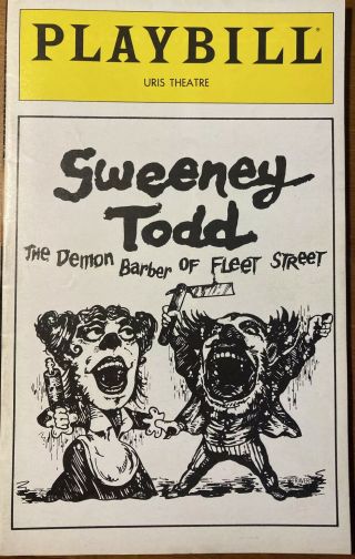 Sweeney Todd Playbill Uris Theatre August 1979 Angela Lansbury Len Cariou Rare
