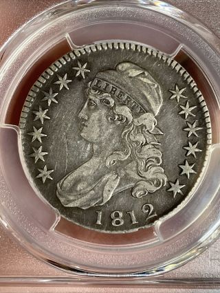 1812 50c Capped Bust Silver Half Dollar Pcgs Vf Detail - Scratch; Minor Scratch
