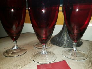Lenox American By Design Red Crystal Glasses,  Set Of 3