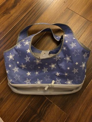 American Girl Starry Doll Carrier Tote Bag Blue Holds 2 Dolls