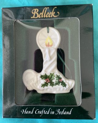 Belleek Candle Ornament Fine Parian China Box Hand Crafted