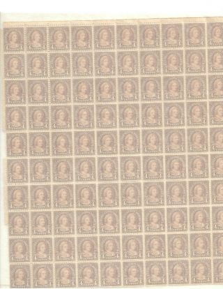 U S Stamps Scott 636 Four Cent M.  Washington Sheet Of 100 Cv 350.  00