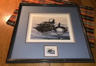 1986 Missouri Waterfowl Stamp & Print Signed And Numbered Crain Framed & Matted