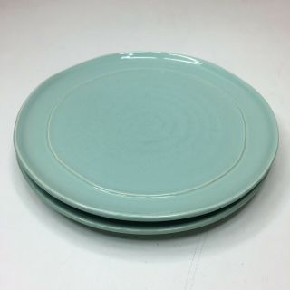 2 Dinner Plates By Ceramisia In Light Blue Aqua Turquoise Italy Fast