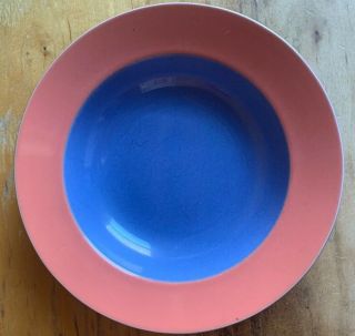 Lindt Stymeist Colorways 9 " Rim Soup Salad Bowl Blue & Salmon Rim