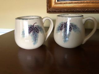 2 Home & Garden Party Northwoods Pinecone Cup Mug Stoneware 2