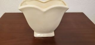 Vintage Mccoy Pottery Garden Club Line White Tulip Vase Planter Signed