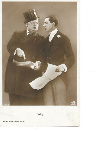 Real Photo Rppc Silent Comedy Theatre Star Fatty Arbuckle Ross Berlin Sw 68