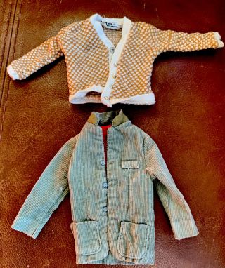 Vintage 1960s Ken Barbie Fraternity Meeting Cardigan Sweater & Corduroy Jacket