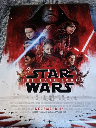 Star Wars The Last Jedi 27x40 D/s Dents See Photos Theatrical Poster