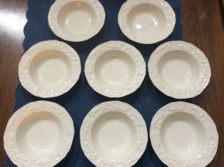 Crown Ducal Cream “florentine” Set Of 8 Cereal/ice Cream Bowls