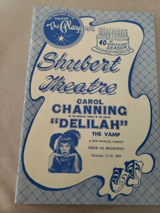 Delilah Playbill Carol Channing,  Steve Reeves,  Will Geer Haven Tryout 1955