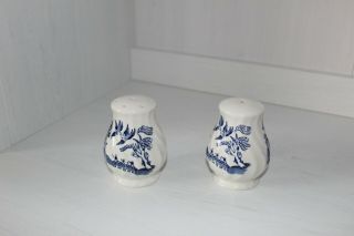 Churchill China Royal Wessex Blue Willow Salt and Pepper Set 2