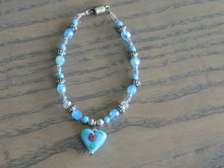 Stunning Ooak Blue Necklace For 18 " American Girl Dolls Caroline,