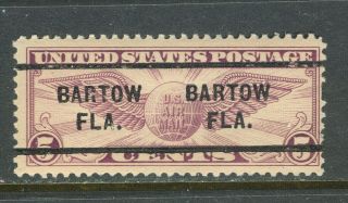 Bartow Fl 255 Precancel On 5 Cent Winged Globe Airmail,  Scott C12