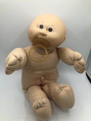 Vintage Cabbage Patch Kids Baby Doll,  Bald,  Brown Eyes,  Pacifier,  Soother