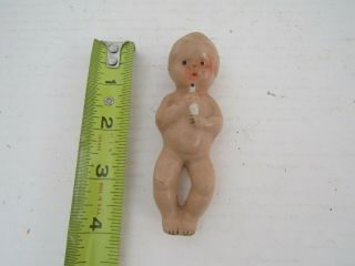 Vintage Doll 4 Inch Molded Composition Baby Doll Dollhouse Baby Painted Face