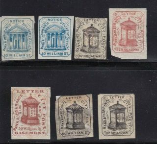 Us Stamp Local Carrier Assumed Reprints/forgery Bank & Insurance City Post