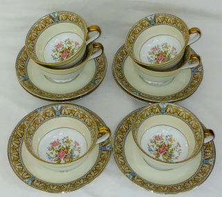 6 Noritake Claire " 2 1/4 " Footed Cups & Saucers 657