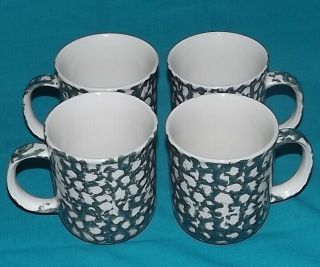 Folk Craft Moose Country Tienshan Coffee Cups Set Of 4