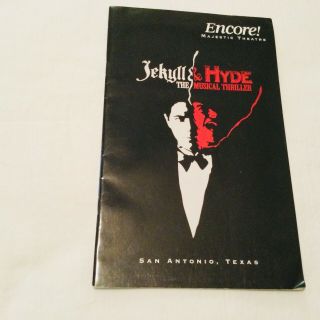 " Jekyll & Hyde " Theater Program.  The Majestic Theater 1995 - 96 San Antonio,  Tx