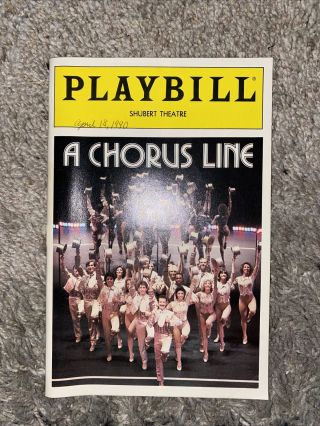 April 1990 - Sam S.  Shubert Theatre Playbill Benefit - A Chorus Line - Bernardo