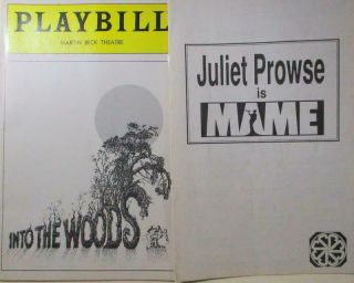 2 Playbills - Into The Woods,  Martin Beck Theatre,  Mame With Juliet Prowse