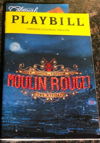 " Moulin Rouge " Boston Pre - Broadway Playbill Aaron Tveit,  Karen Olivo.