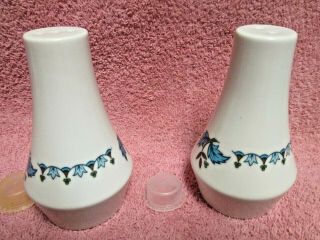 Noritake Progression Blue Moon Salt Pepper Shakers 4 " Floral Japan Exc