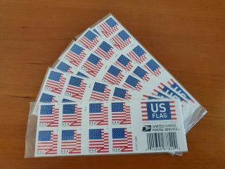 100 Usps First Class Flag Forever Stamps - (5) Books Of 20 Stamps - Ships
