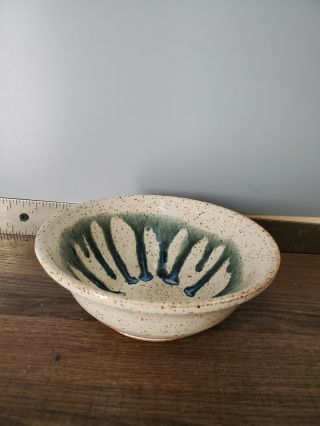 Studio Art Pottery Ceramic / Stoneware Drip Glaze Bowl 2.  5  T 6  W