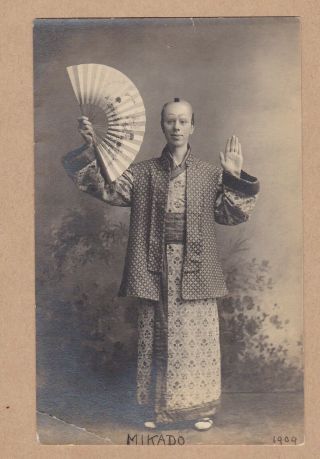 Real Photo Card The Mikado 1909 Chesterfield Operatic Society Sheffield