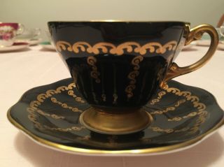 1850 Eb Foley Bone China Teacup And Saucer Gold Trim Made In England