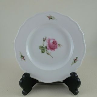 19th C Meissen Porcelain Pink Rose Mss2 6 1/4 " Bread & Butter Plate Factory 1st