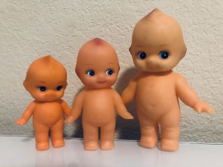 3 Fibre Craft Kewpie Cupid Baby Standing Dolls 3 1/2 To 5 1/2