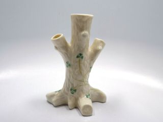 Belleek Ireland Porcelain Shamrock Tree Trunk Bud Vase