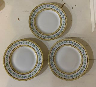 3 Limoges France Ceralene A Raynaud Et Cie Morning Glory 6 1/2” Plates