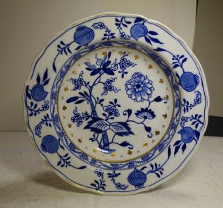 Pf19a Meissen Blue Onion Soup Plate By Brown Westhead Moore,  England 1895 7 "