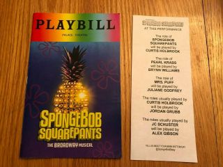 Rare Jun 2018 Pride Playbill Spongebob Squarepants Broadway Musical Ethan Slater