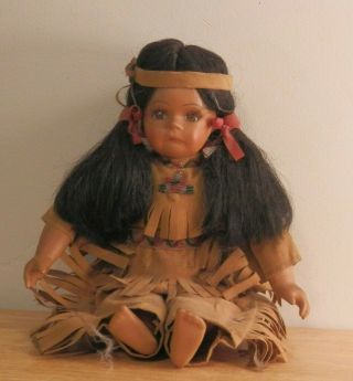 Cute Native American Style Porcelain Doll