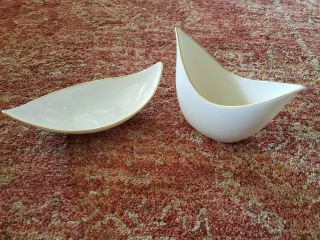 Lenox Olympia Gold Set Of 2 Pointed Ends Candy Dish,  High Sided Bowl