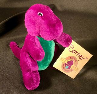 Barney And The Backyard Gang 7” String Mouth Barney Plush Collectable 1990 - 1991