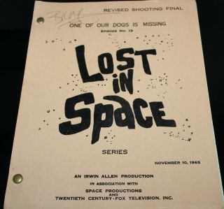 Bill Mumy Hand Signed Lost In Space Tv Show Script One Of Our Dogs Is Missing