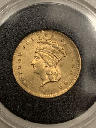 1856 Type Three Gold Dollar,  Slanted 5