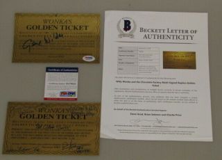 Willy Wonka & Chocolate Factory Kids & Wilder Golden Tickets Hand Signed Psa